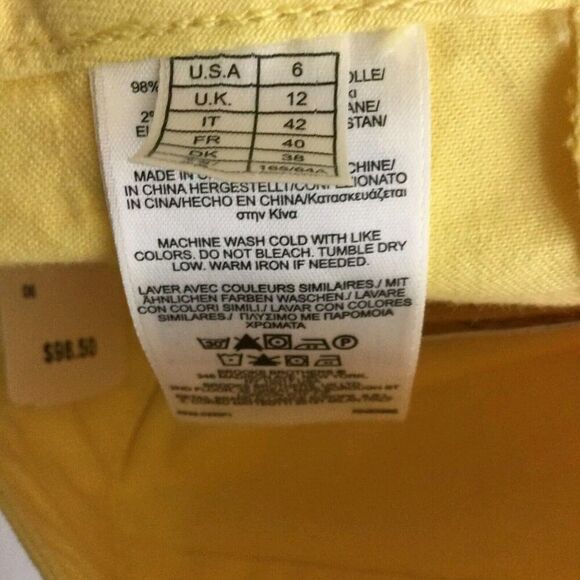 Brooks Brothers Womens Cotton A-Line Skirt with Cargo Pockets Yellow Size 6 NWT - Picture 9 of 10
